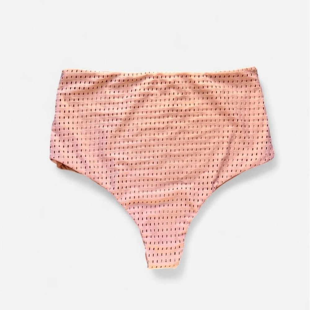 Acacia pink mesh high-waisted bikini bottoms